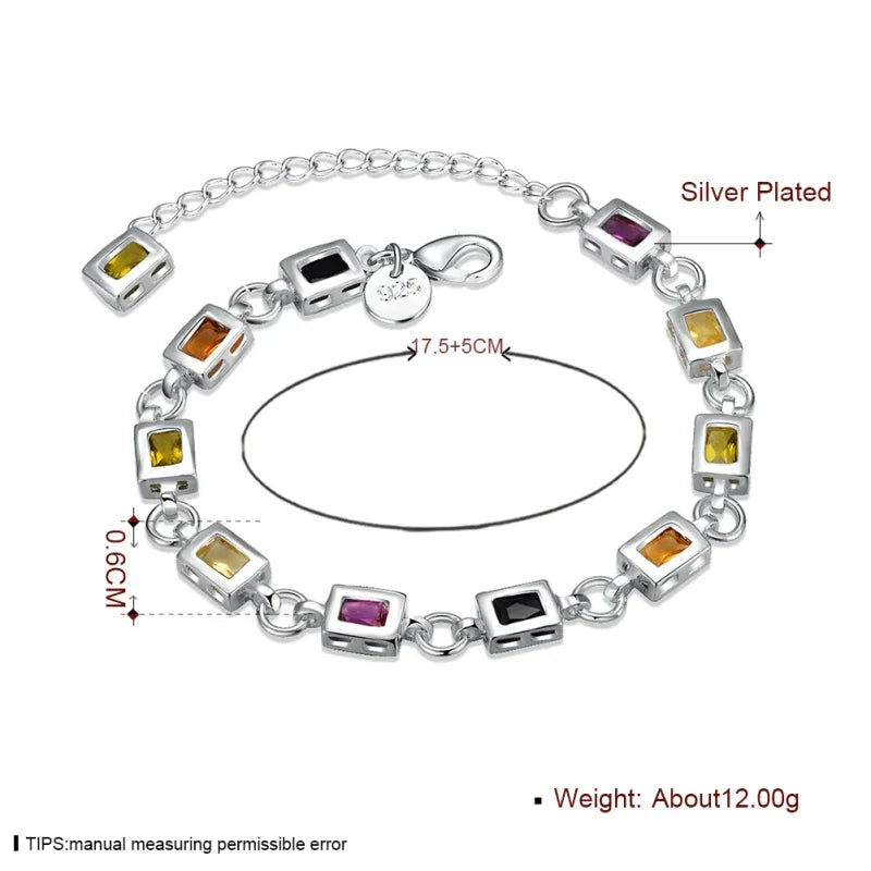 Rainbow Zircon Bracelet - Sparkling Multicolor Statement Jewelry