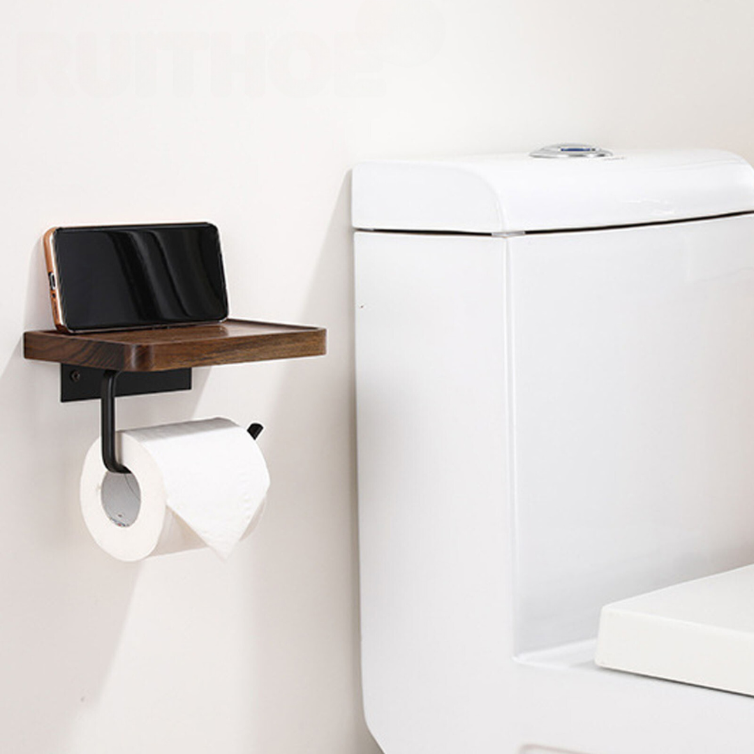 Genthara - Walnut Wood Toilet Paper Holder