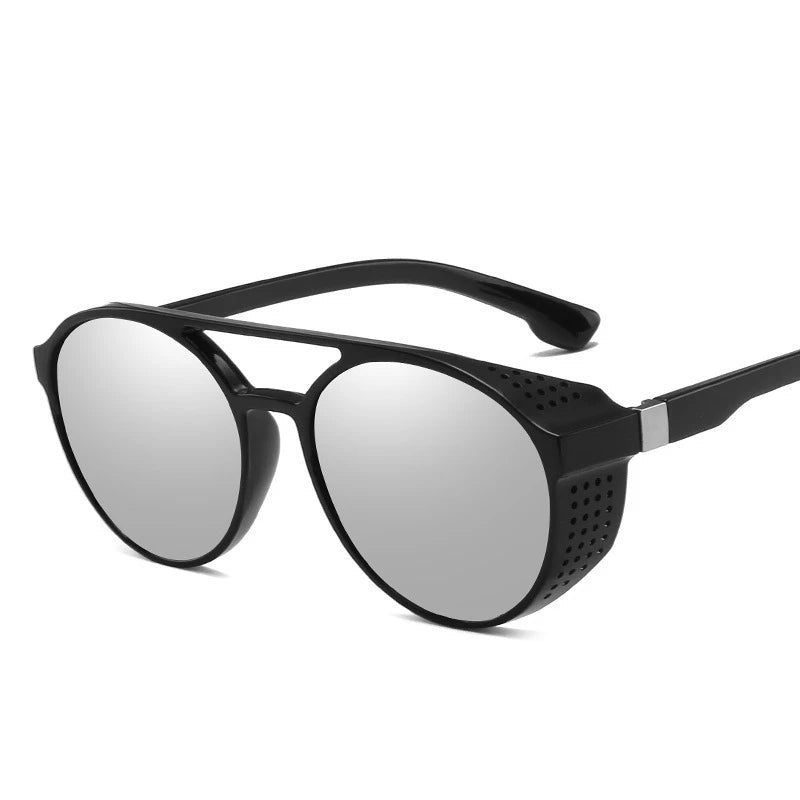 Falko Shades - Retro Round Sunglasses with Steampunk Style