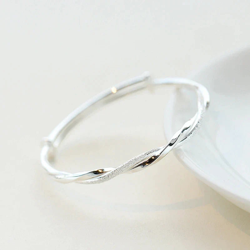Clarwyn - Elegant Twisted Sterling Silver Bracelet