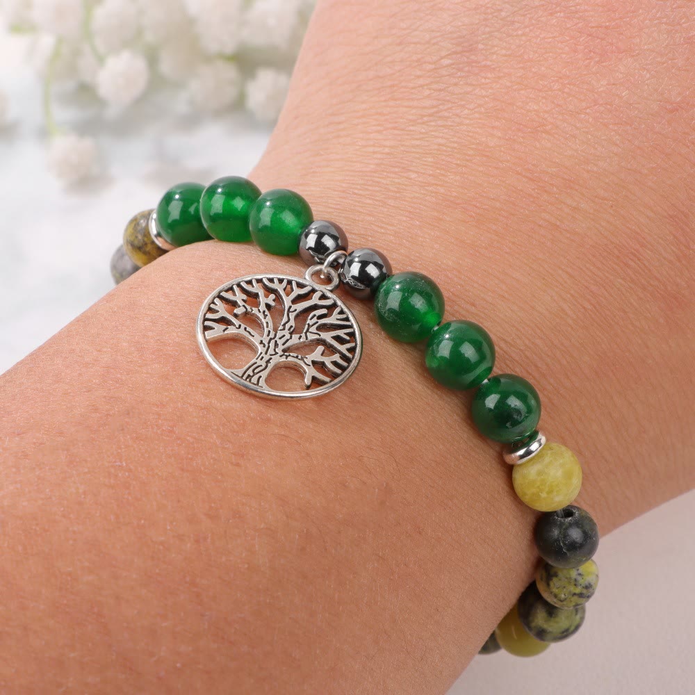 Pemvine - Natural Crystal Bracelet with Tree of Life Design