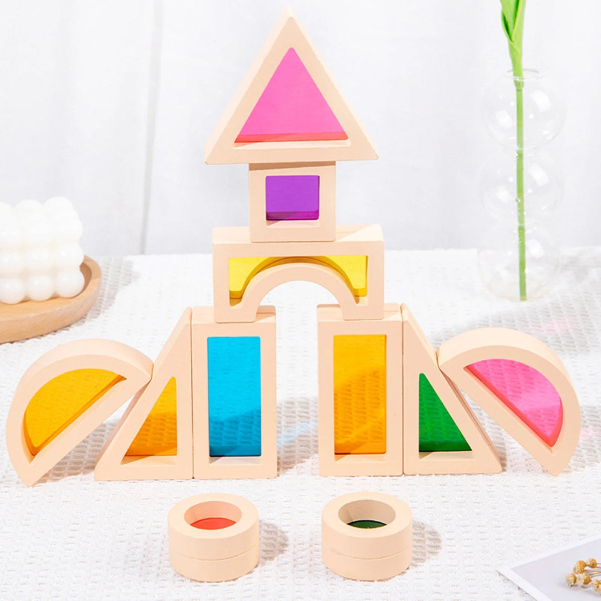 CreativeBlocks - Colorful Wooden Play Blocks for Kids