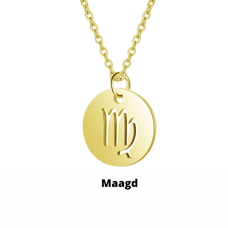 Zodiac Necklace - Tarnish-Resistant Stainless Steel Coin Pendant