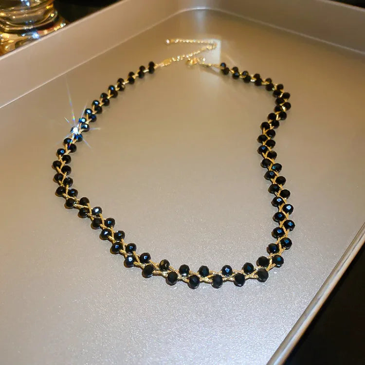 Belvina - Elegant Layered Crystal and Pearl Necklace