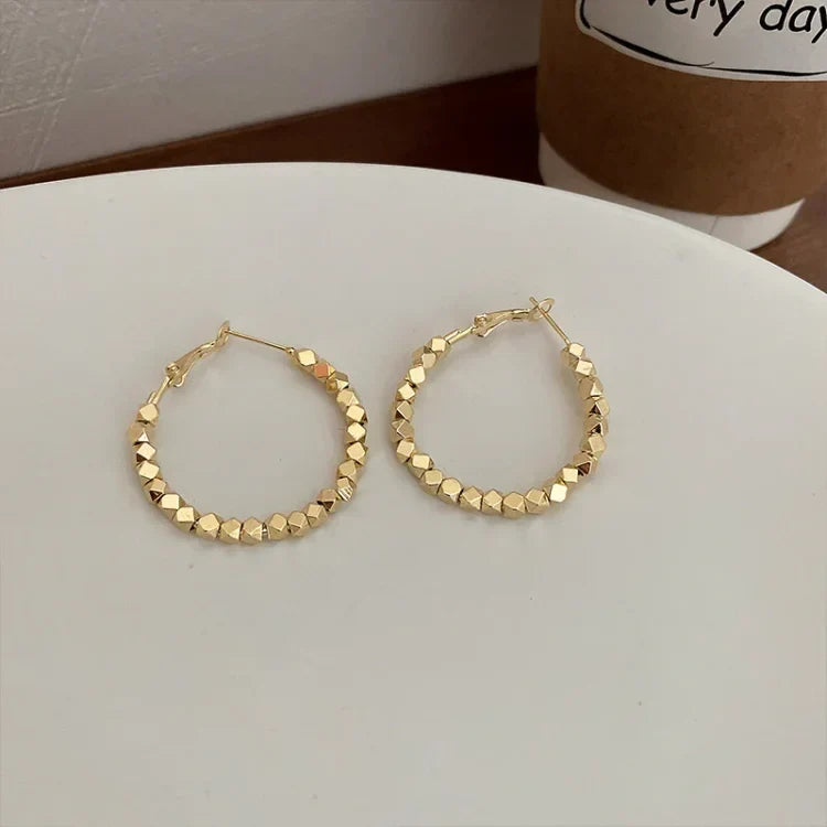 Nina Hoop Earrings - Timeless Faceted Design