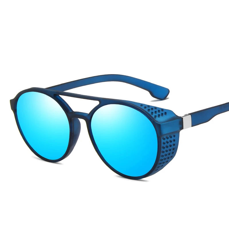 Falko Shades - Retro Round Sunglasses with Steampunk Style