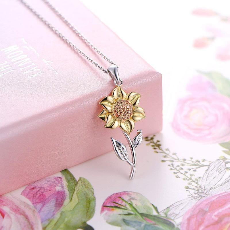 Himara - Silver and Gold Sunflower Necklace
