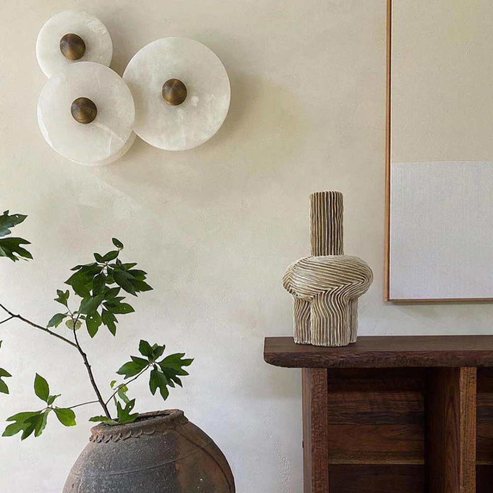Mordox - Round Alabaster Aluminum Wall Lamp