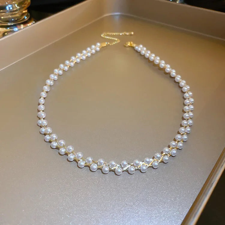 Belvina - Elegant Layered Crystal and Pearl Necklace