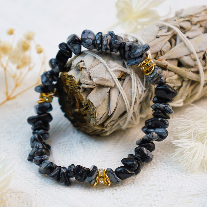 Celine - Natural Stone and Crystal Bead Bracelet