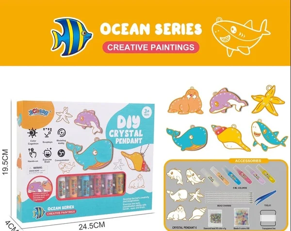SparkleArt - DIY Glitter Keychain Painting Kit for Kids