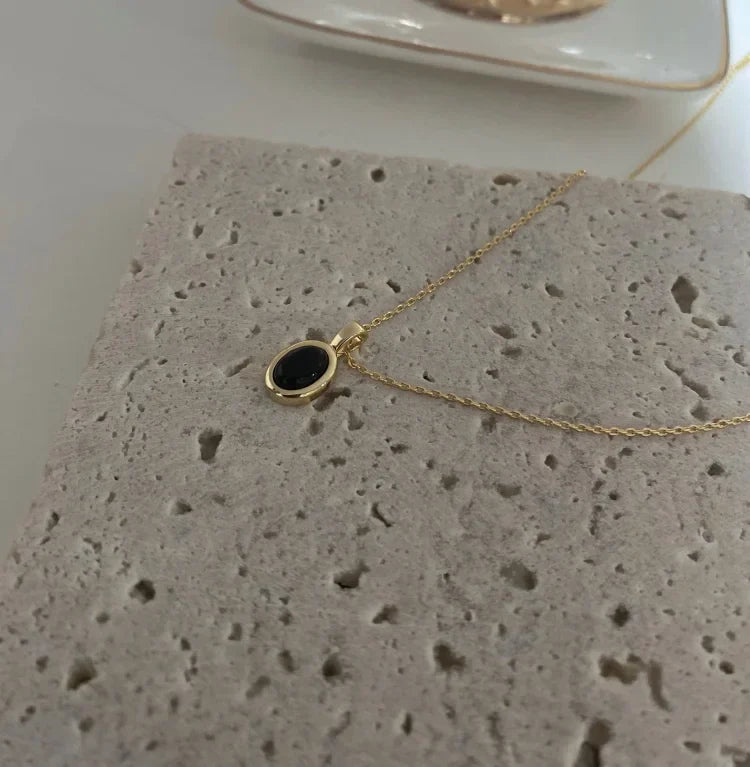 Ferelune - Black Onyx and Pearl Layered Necklace Set