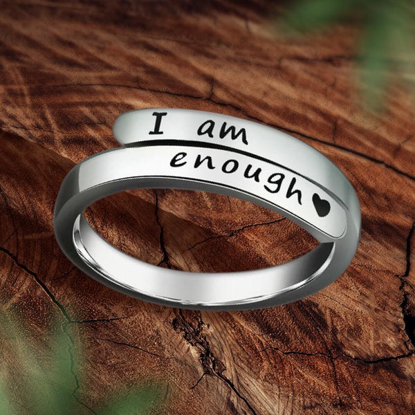 Bonvira - "I Am Enough" Silver Confidence Ring