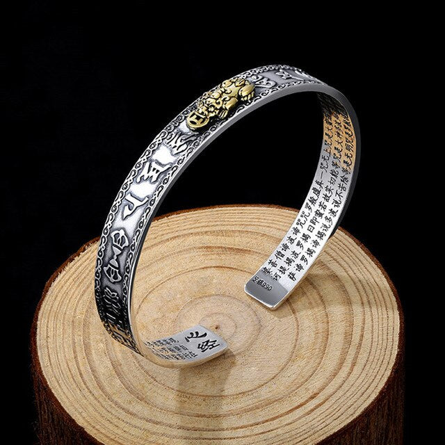 Ailuna - Silver Pixiu Wealth Bracelet Inspired by Chinese Mythology