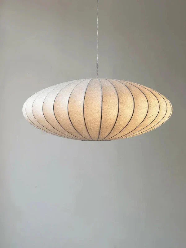 SilkCrown - Luxury Silk Pendant Light with Crystal Accents