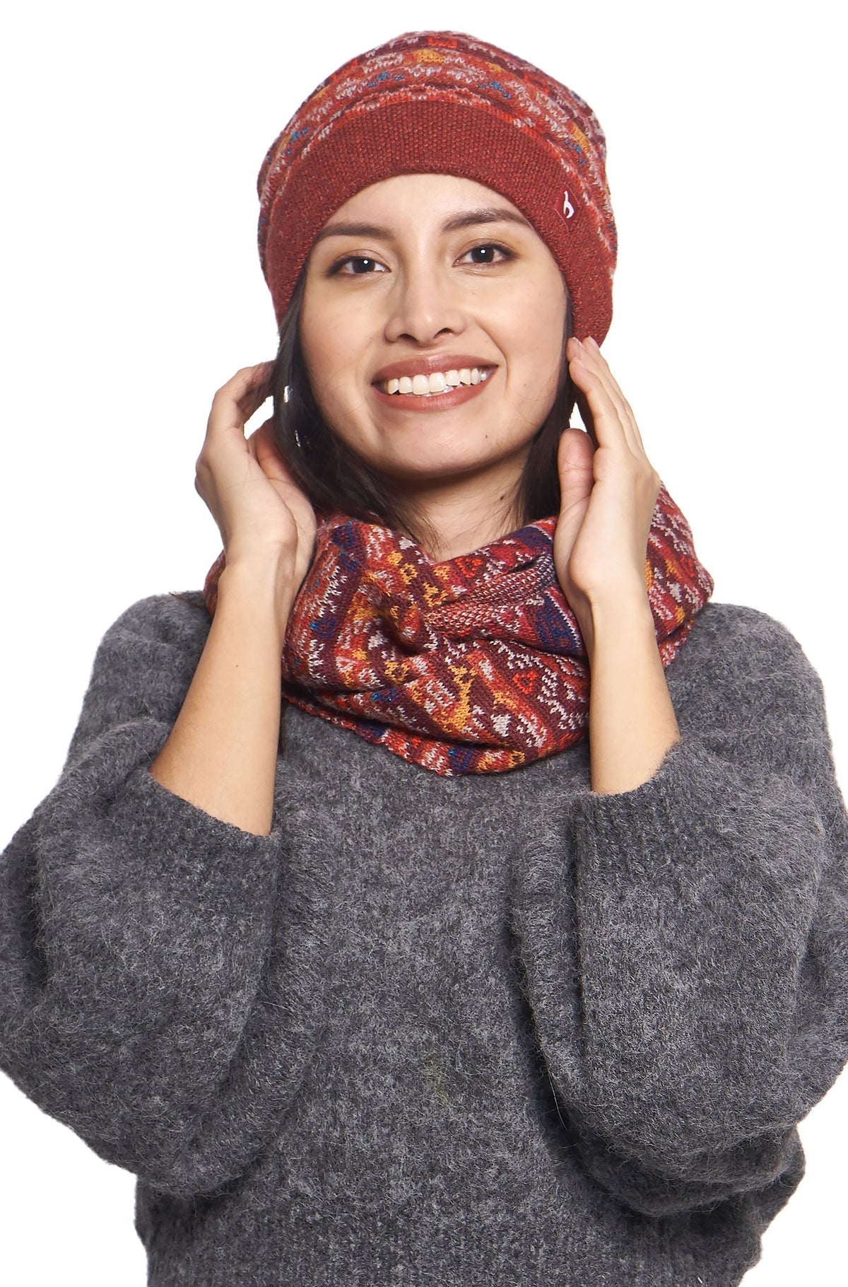AlpacaFit Beanie - Cozy Jacquard Knit Hat in Premium Wool