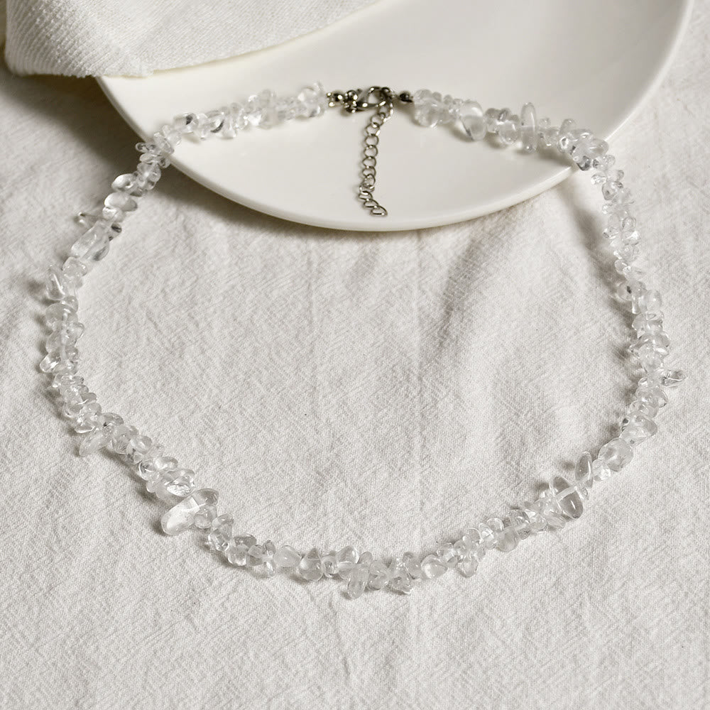 Welvora - Elegant Polished Crystal Necklace