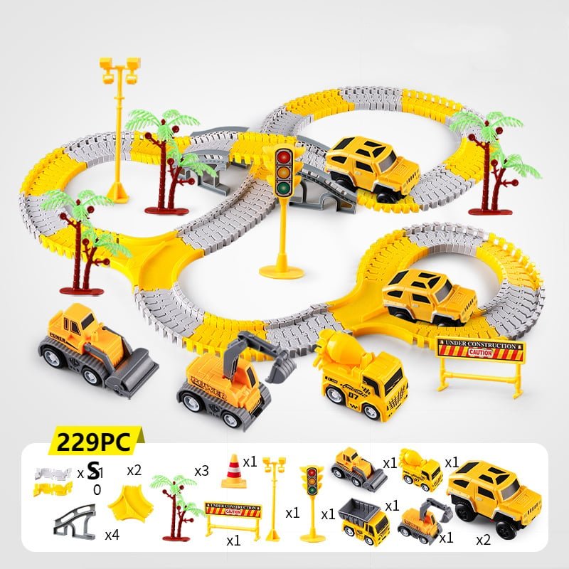 SpeedFlex Track - Flexible Racetrack Set with LED Vehicles