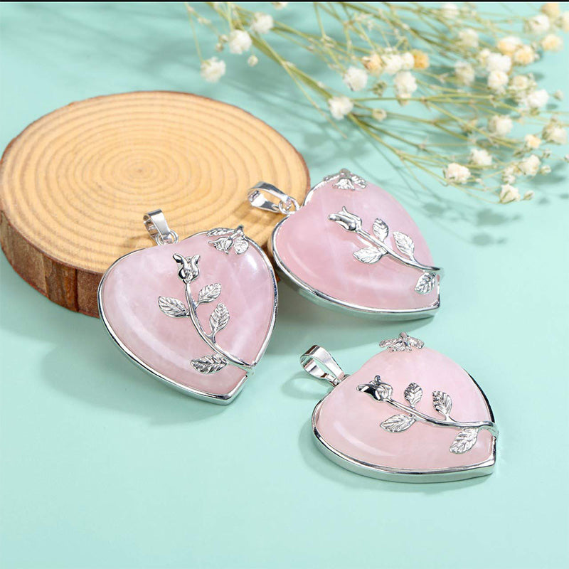 Amara Heart-Shaped Rose Quartz Necklace - Elegant Romantic Pendant