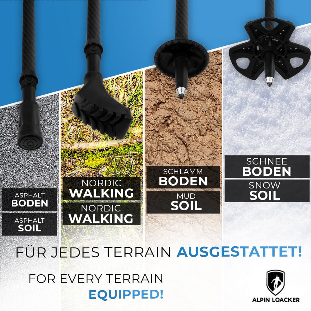 UltraLight Trekking Poles - Lightweight Folding Poles with Cork Grips