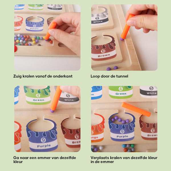 ColorMaze - Magnetic Wooden Color and Number Maze for Kids