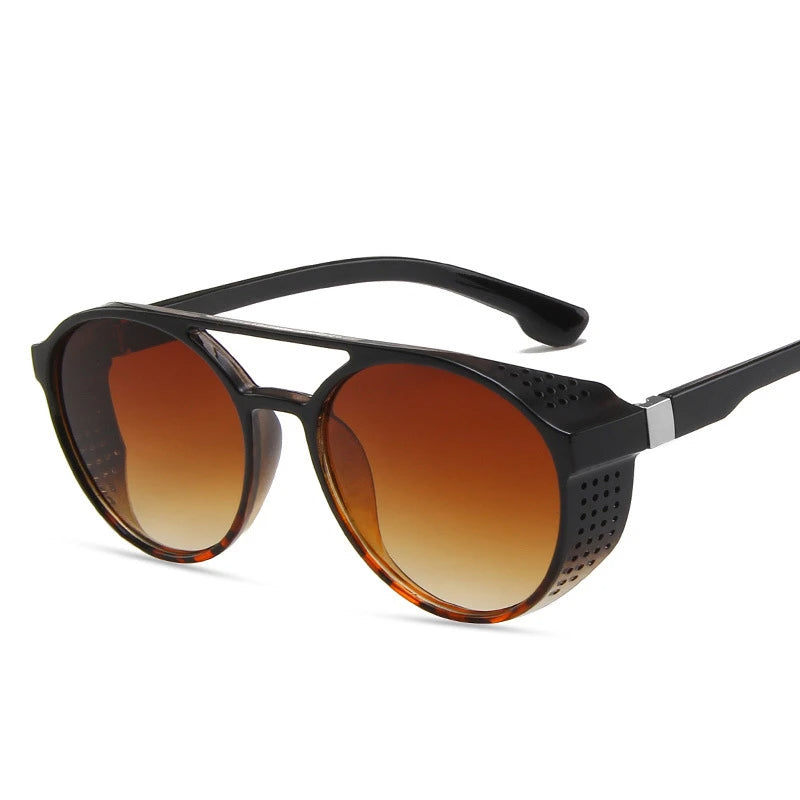 Falko Shades - Retro Round Sunglasses with Steampunk Style