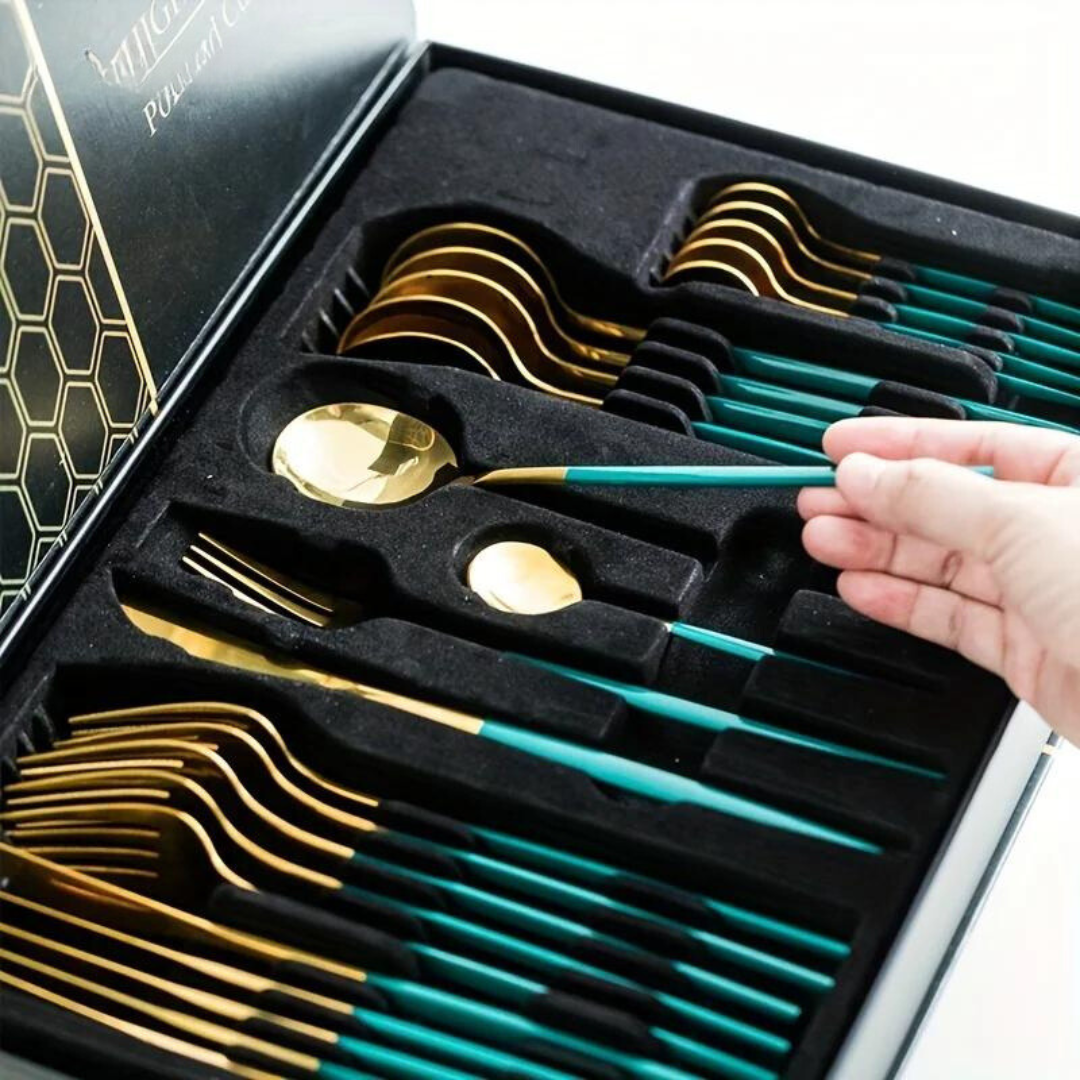 Donquist - 24-Piece Stainless Steel Flatware Set