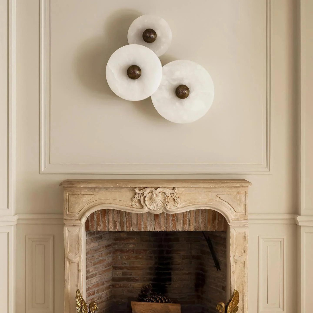 Mordox - Round Alabaster Aluminum Wall Lamp