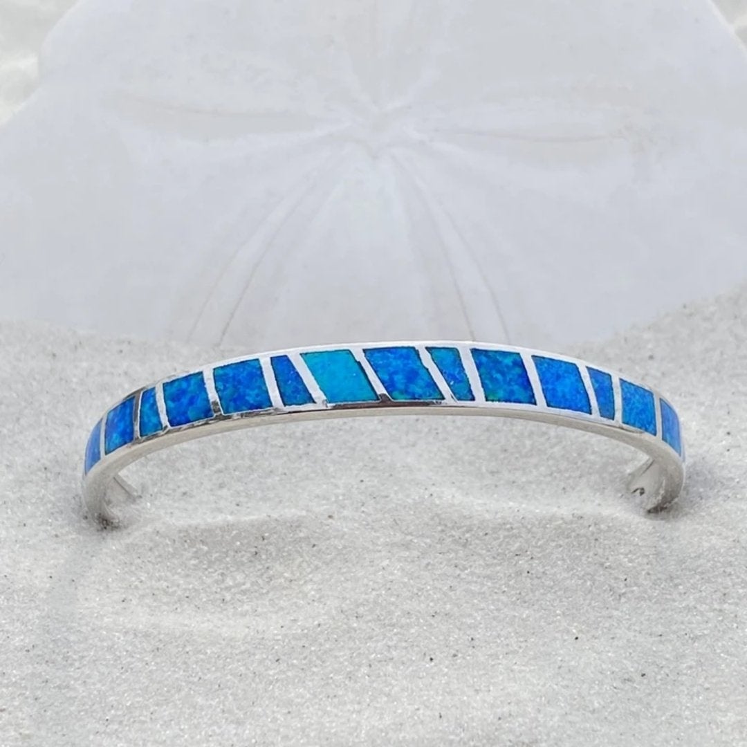 Isola Bracelet - Elegant Blue and Silver Opal Bracelet