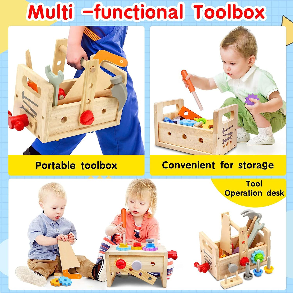 TinkerBuddy - Creative Wooden Toddler Tool Set