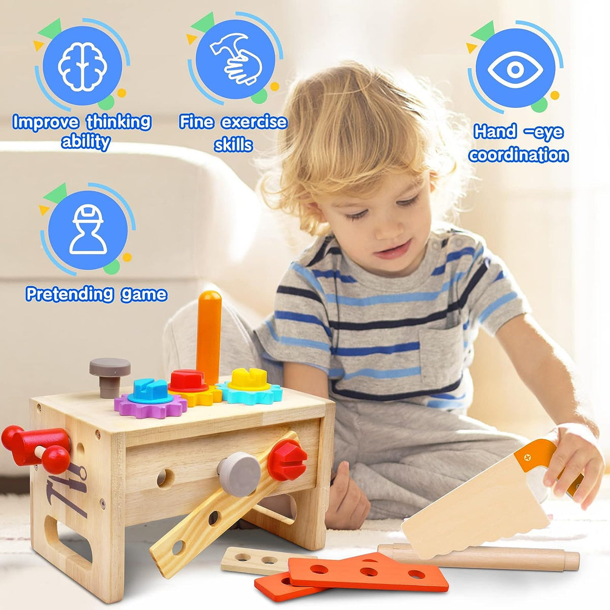 TinkerBuddy - Creative Wooden Toddler Tool Set