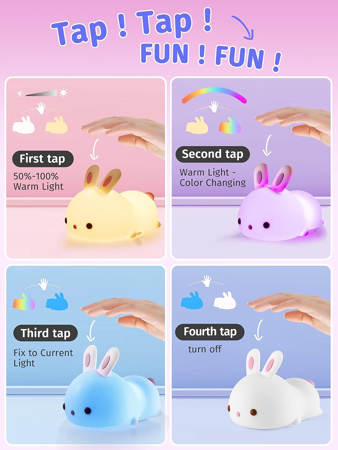Kondrick - Magical Color-Changing Rabbit Lamp