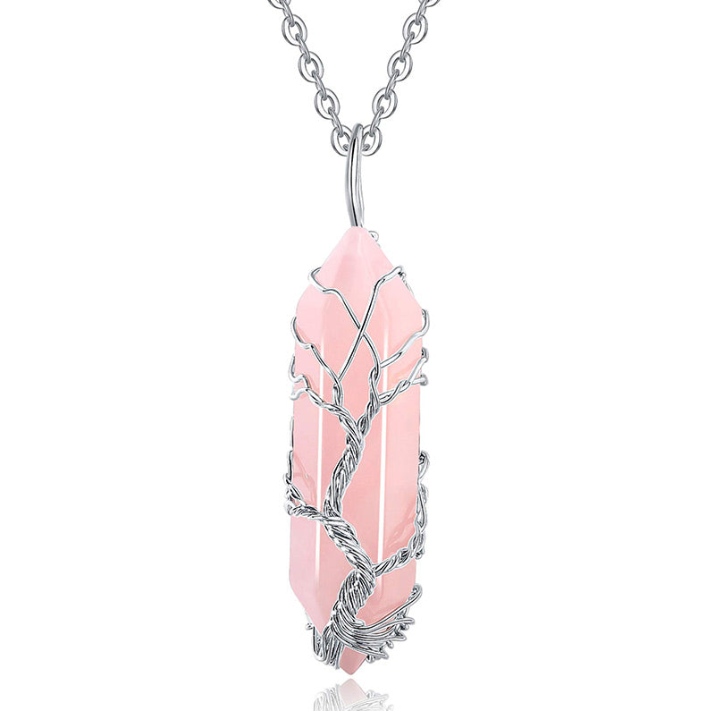 Elara Tree of Life Gemstone Necklace - Radiant Crystal Pendant