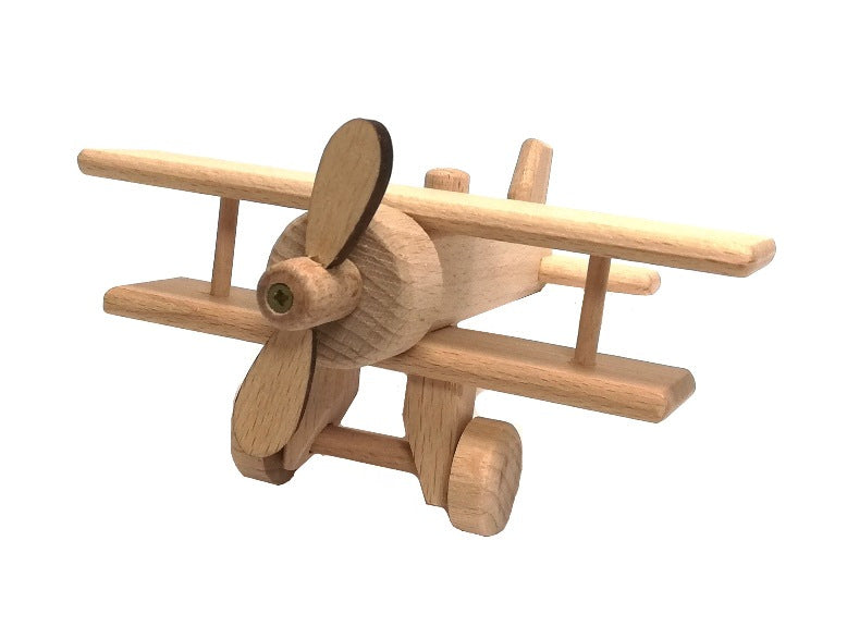 WoodFlyer - Wooden Water Plane with Spinning Rotor for Kids 3+