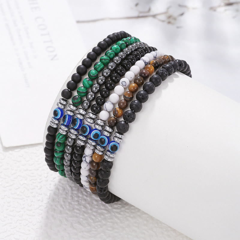 Thor - 4mm Natural Stone Evil Eye Bracelet for Men