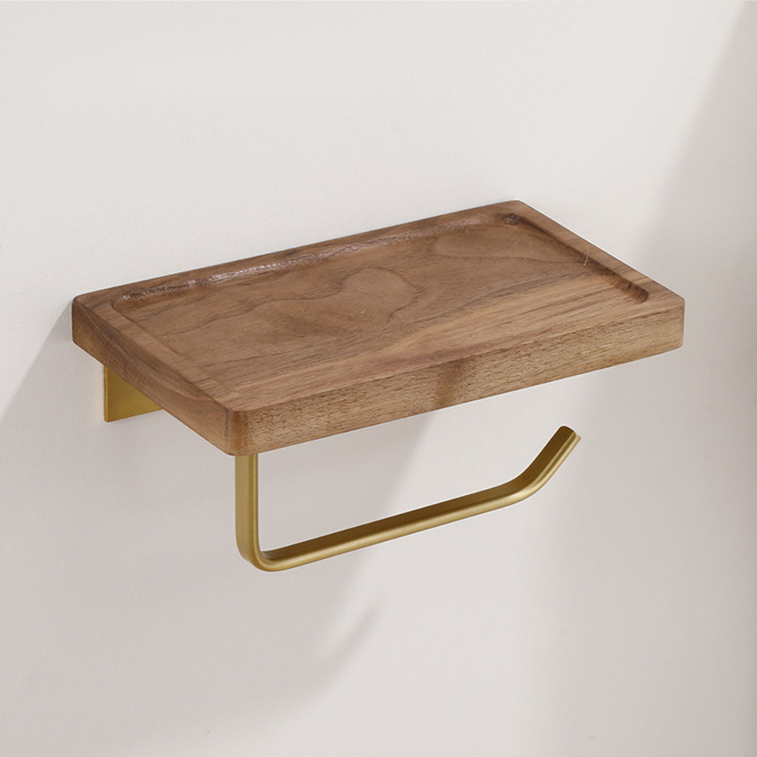 Genthara - Walnut Wood Toilet Paper Holder