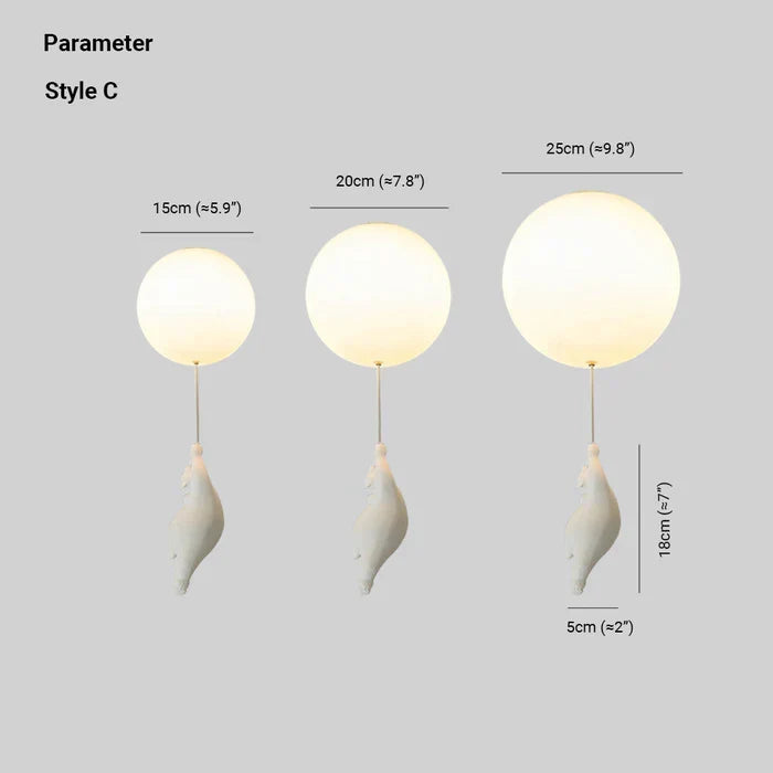CloudBear - Playful Bear and Balloon Kids Ceiling Lamp