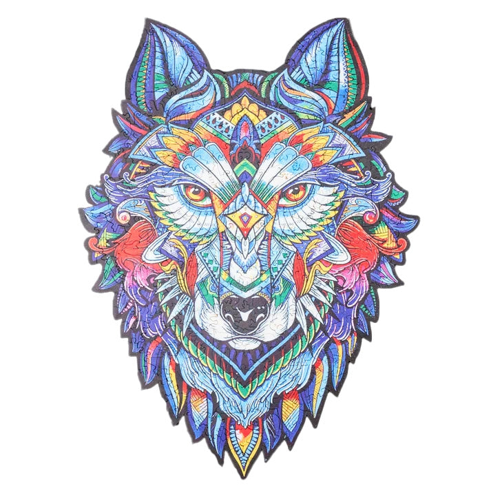 MajesticWolf Puzzle - Premium Wooden Wolf-Shaped Jigsaw Puzzle