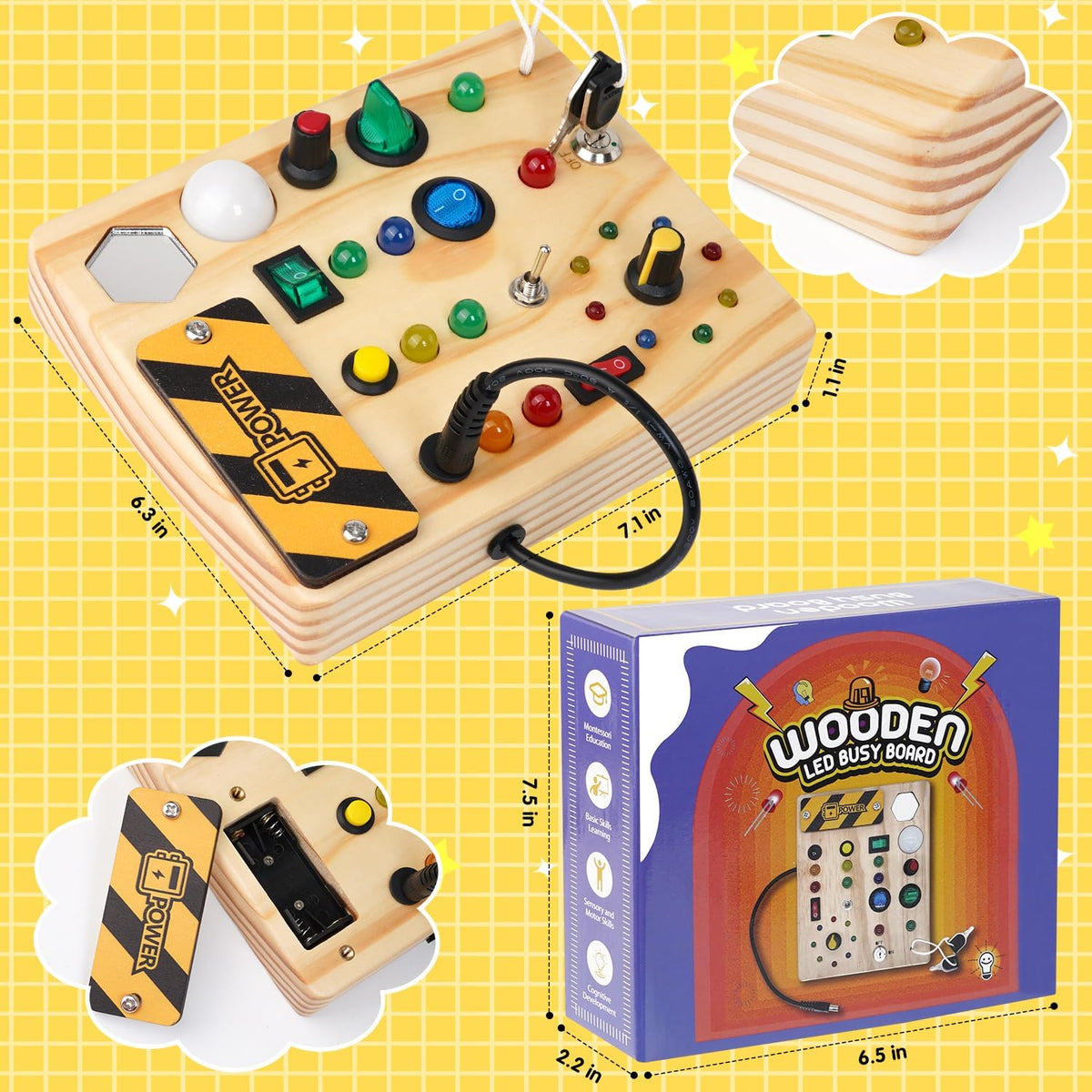 LumiBoard - Montessori LED Busy Board for Toddlers