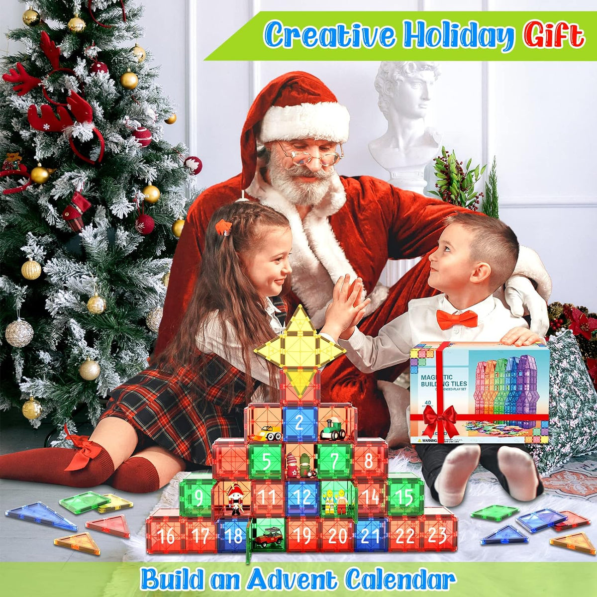 Hirwood - 40-Piece Magnetic Building Set