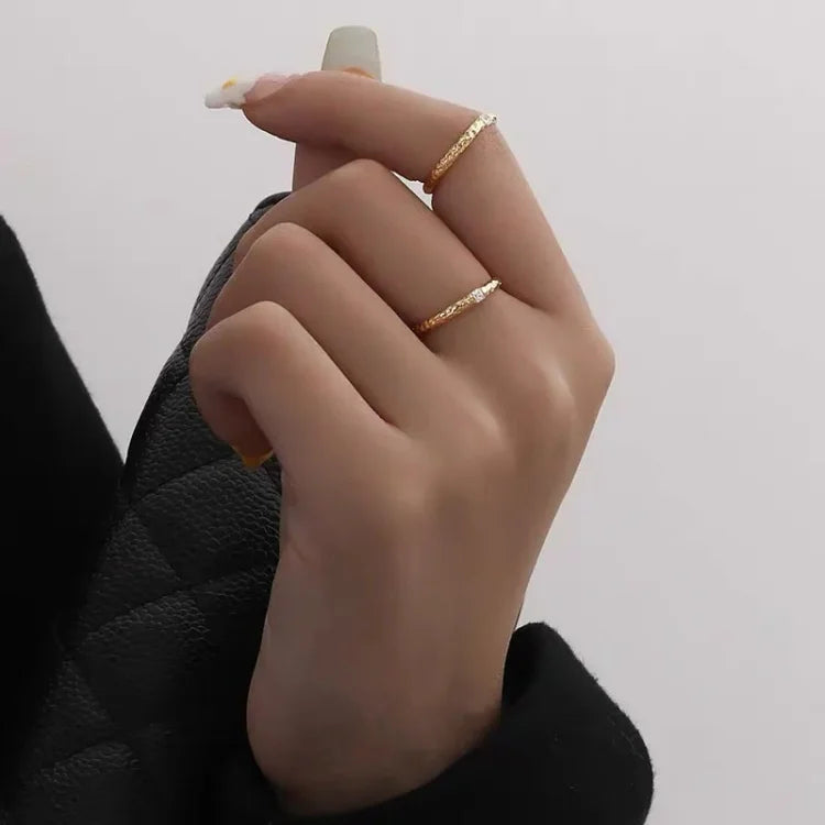Aurora Ring - Gold-Plated Sterling Silver Ring with Cubic Zirconia