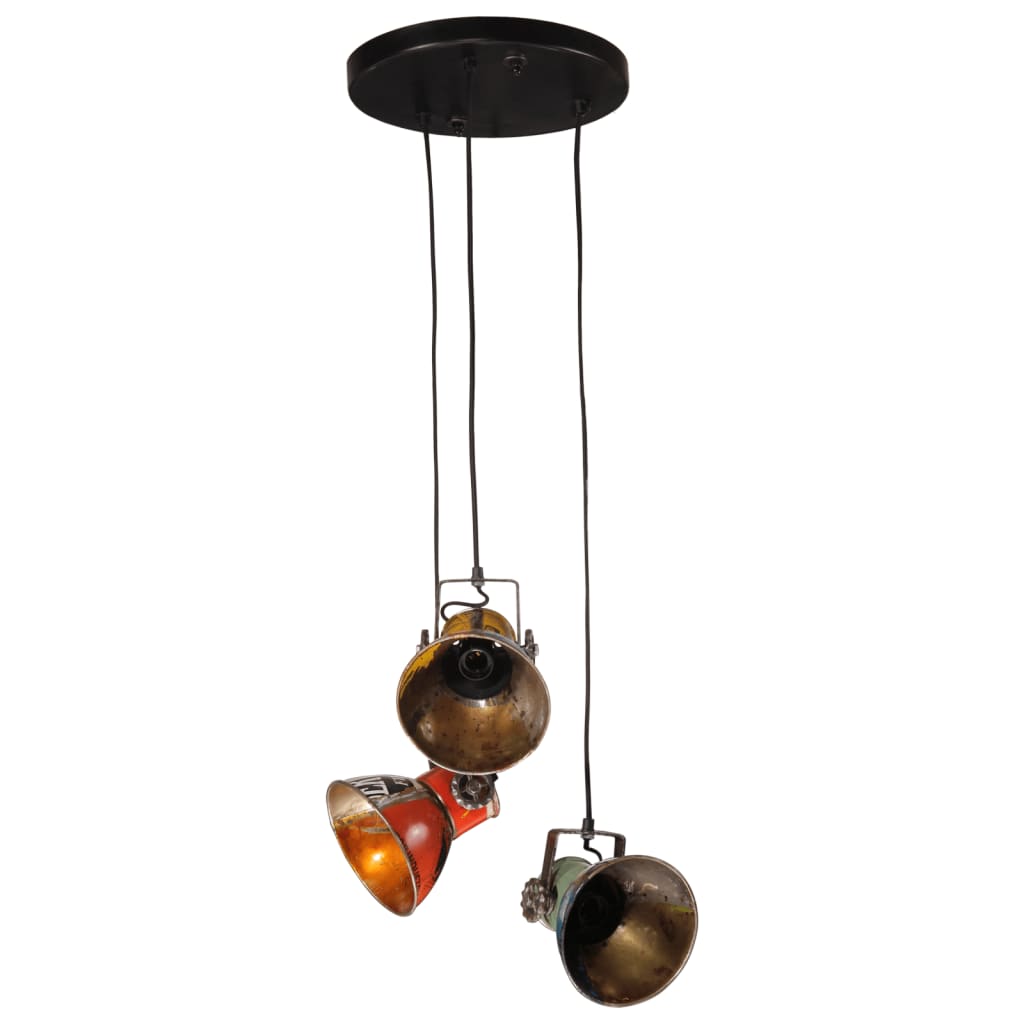 Unique Triangular Ceiling Lamp - Industrial 3-Light Iron Fixture