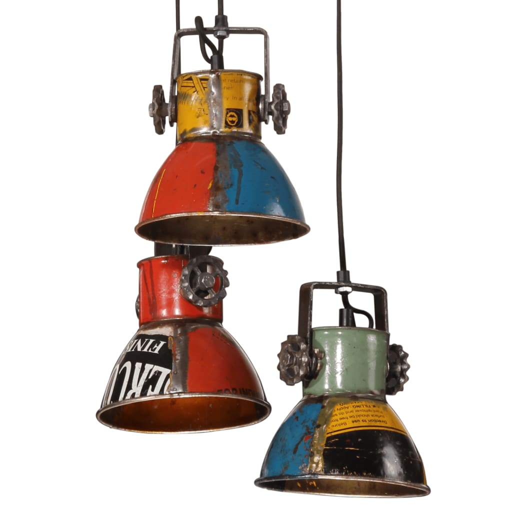 Unique Triangular Ceiling Lamp - Industrial 3-Light Iron Fixture