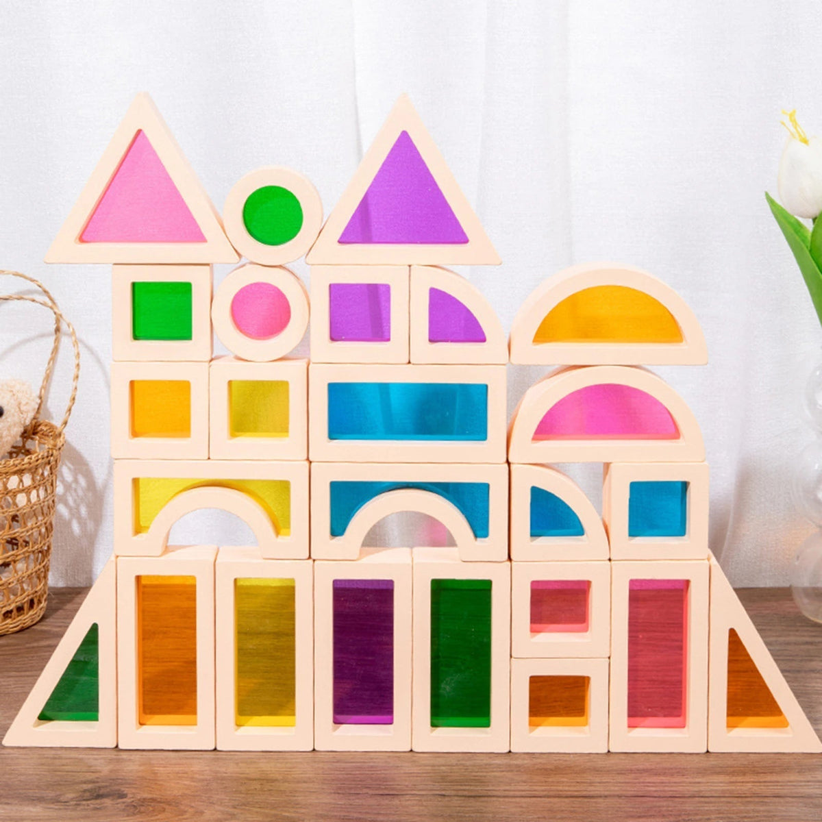 CreativeBlocks - Colorful Wooden Play Blocks for Kids