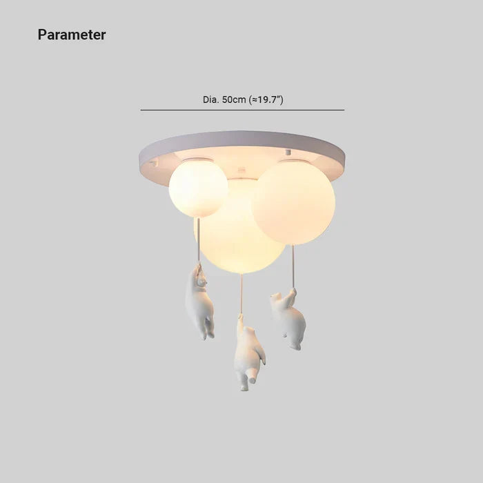 CloudBear - Playful Bear and Balloon Kids Ceiling Lamp