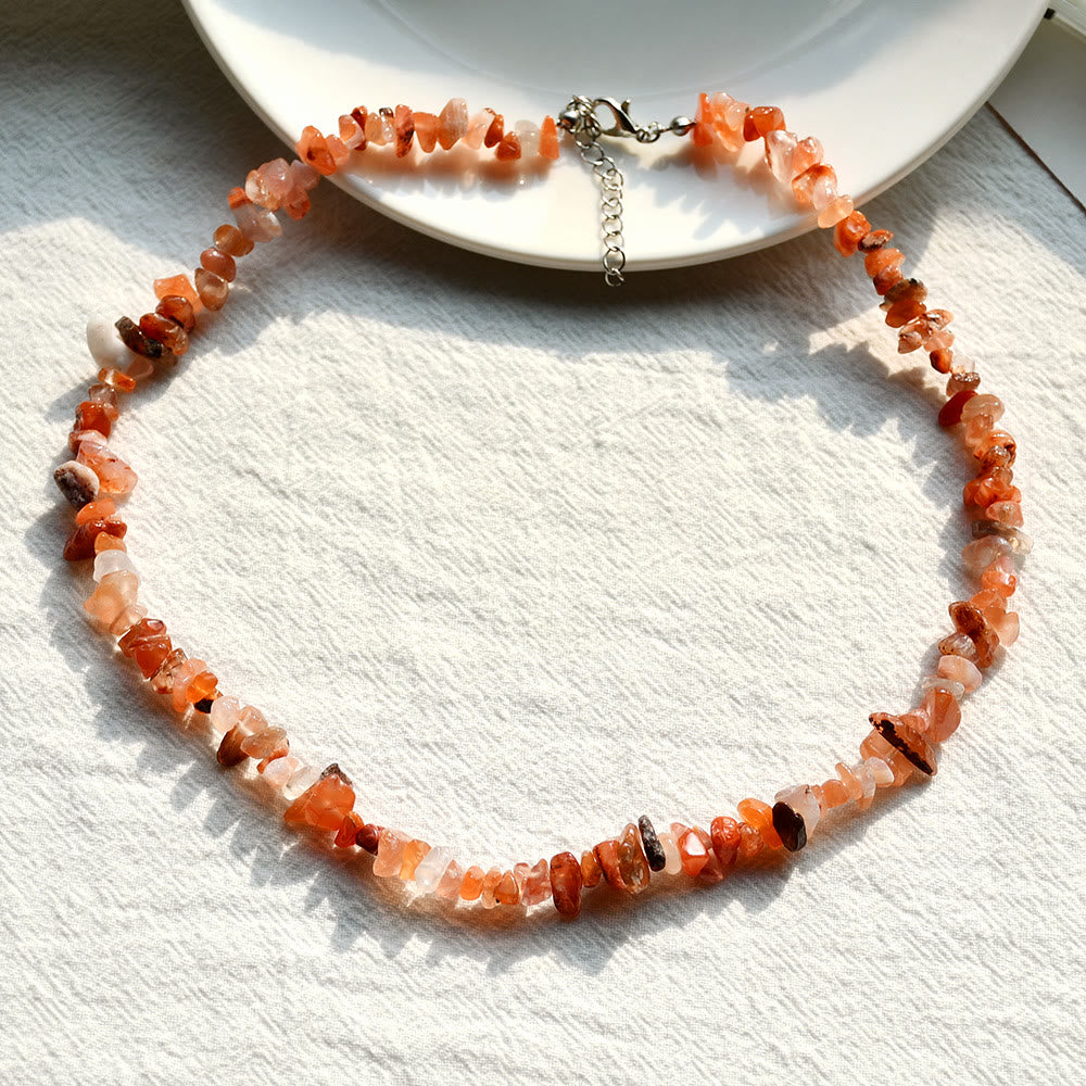 Welvora - Elegant Polished Crystal Necklace