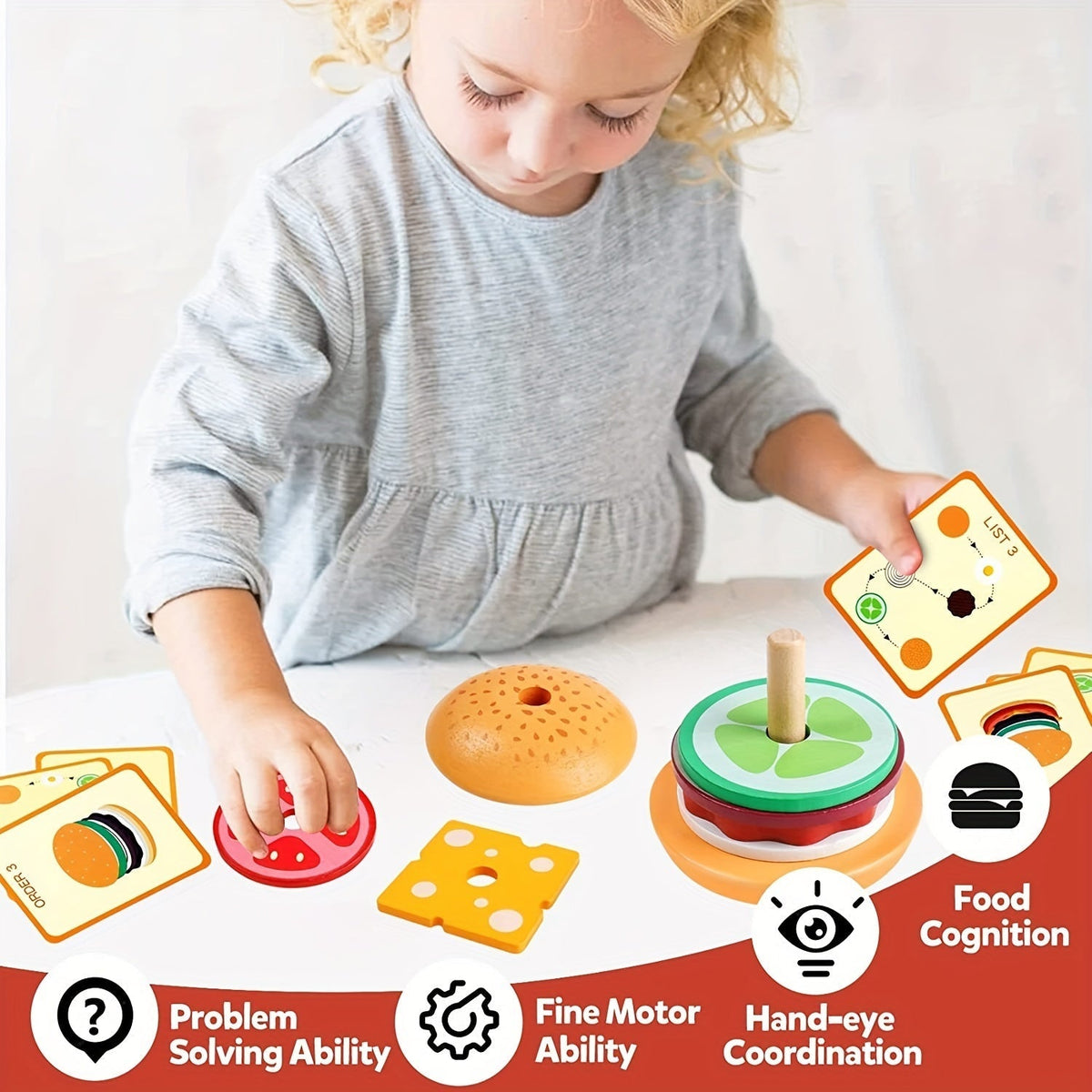 BurgerBuilders - Creative Montessori Stacking Toy for Kids