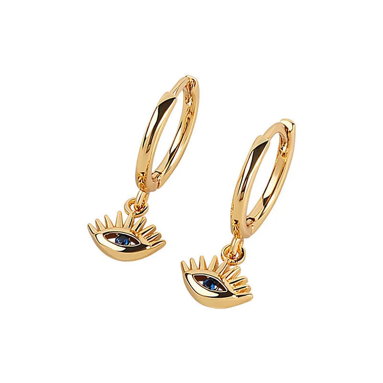 Noa Collection - Chic Gold/Silver Evil Eye Drop Earrings