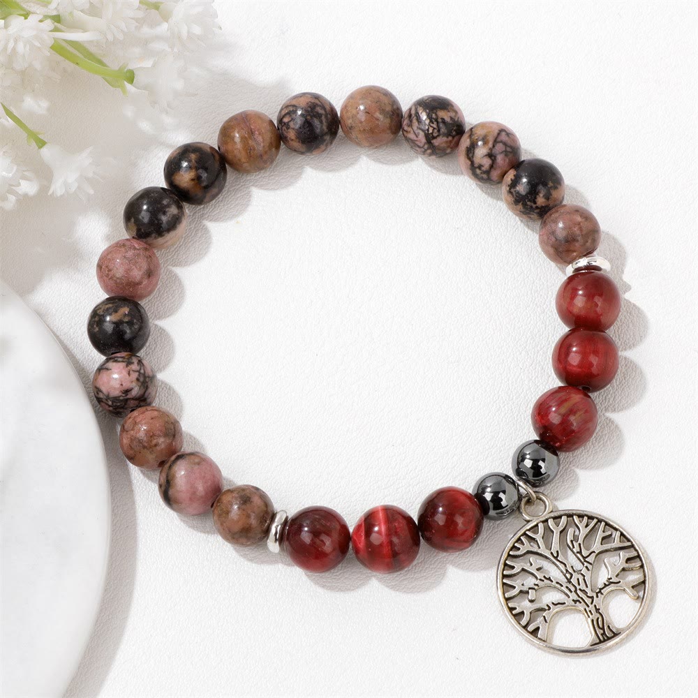 Pemvine - Natural Crystal Bracelet with Tree of Life Design