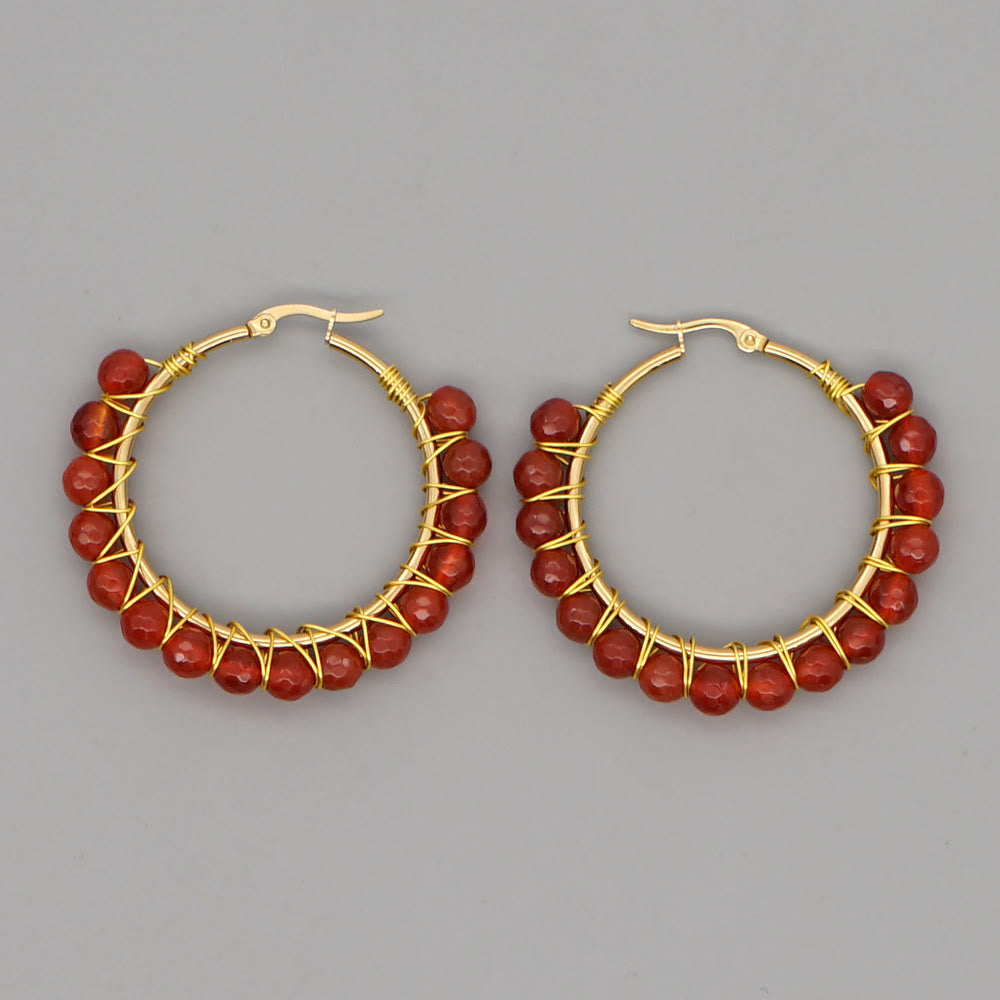 Sanne's - Elegant Boho Nature-Inspired Crystal Hoop Earrings